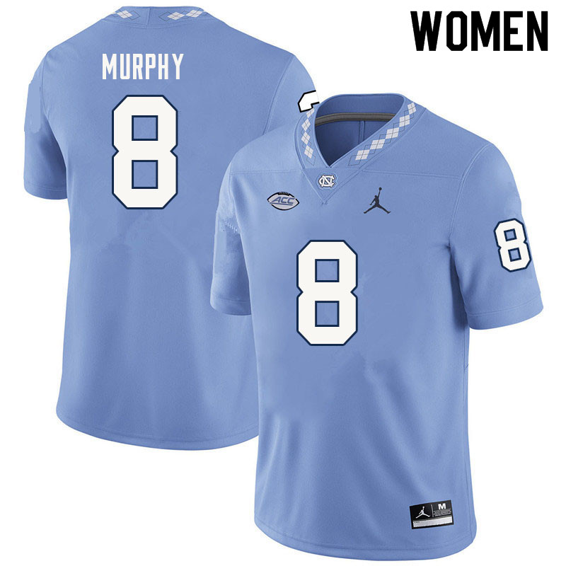 Women #8 Myles Murphy North Carolina Tar Heels College Football Jerseys Sale-Carolina Blue